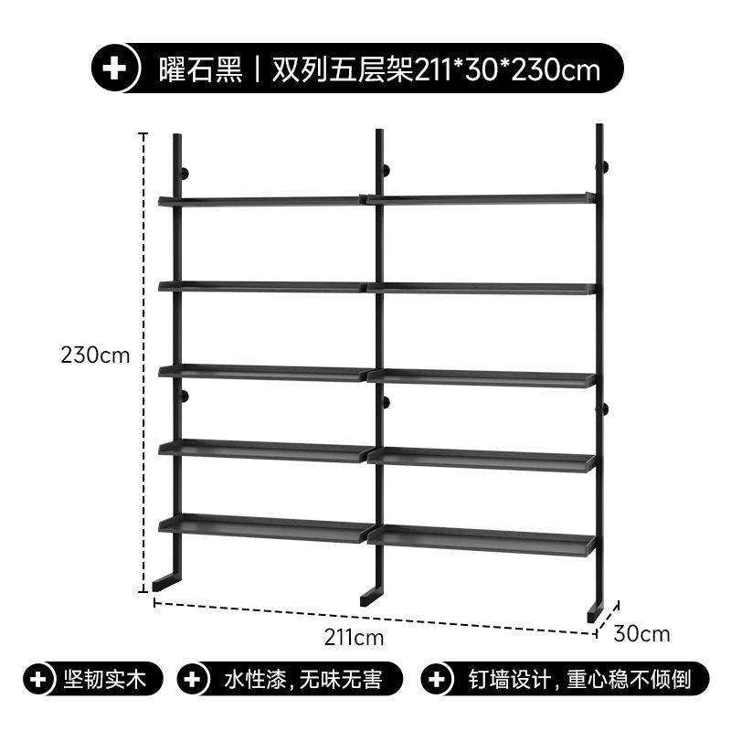 实木展示柜书架一体靠墙办公家用2024高端落地款文件柜分层置物架