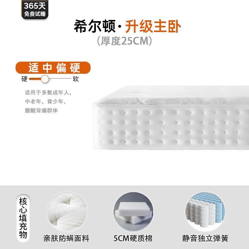 五星級酒店主臥家用席夢思零重力乳膠護脊獨立彈簧捲包牀墊