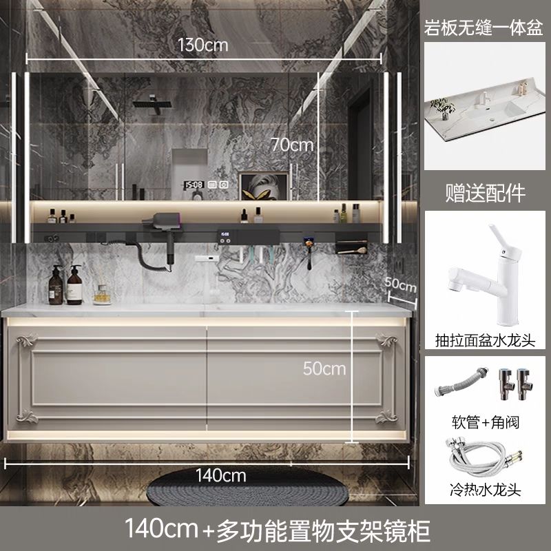 美式衛生間歐式洗臉盆1.8雙人牀現代簡約浴室櫃主臥洗漱組合