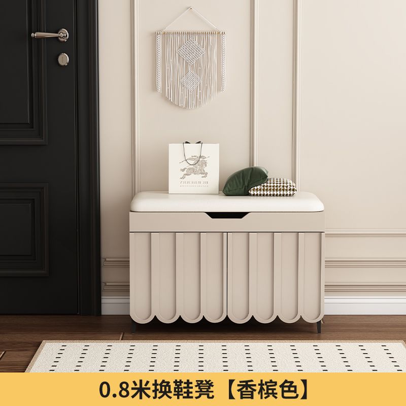 美式時尚入門換鞋凳家用可坐軟包鞋櫃多功能坐凳儲物一體穿鞋凳【5天內發貨】