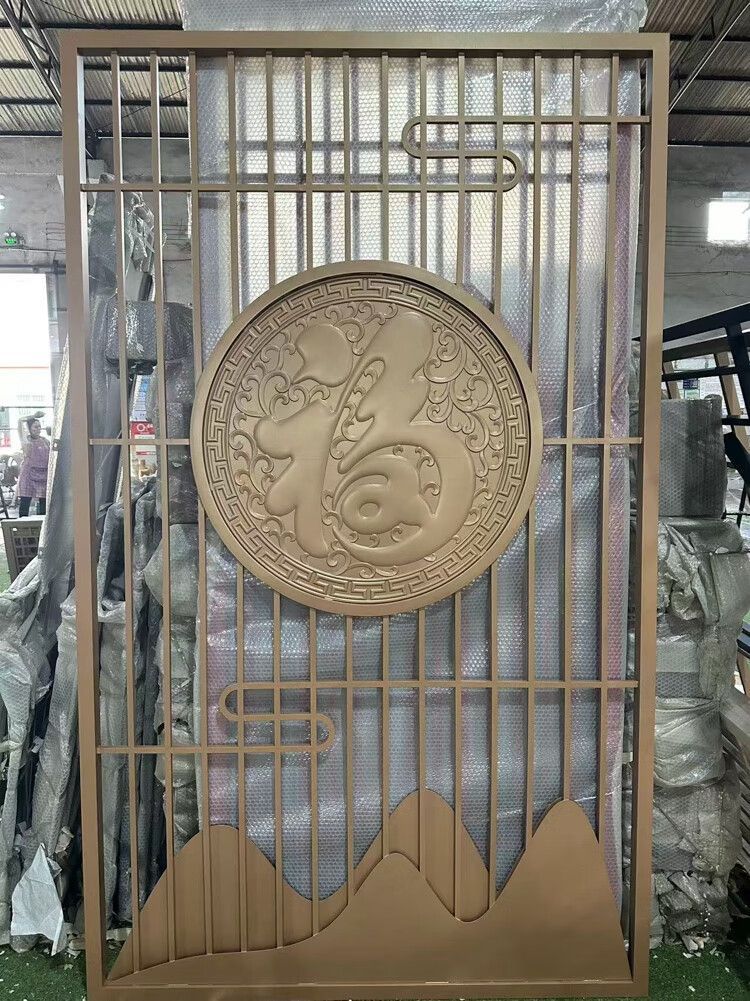 新中式實木屏風隔斷客廳入戶玄關進門遮擋座屏福字雕花福祿浮雕