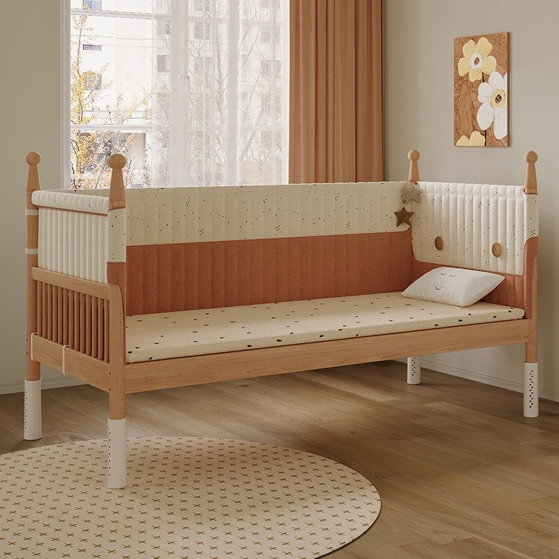 【定製】樂小七拼接牀實木嬰兒牀加寬牀加高護欄寶寶小牀大人可睡