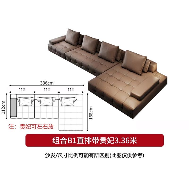 意式極簡勞倫斯沙發生態皮沙發輕奢意式大平層別墅極簡模塊皮沙發