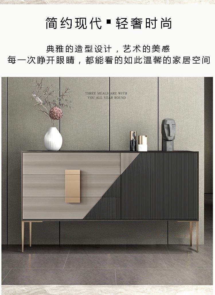 輕奢玄關櫃意式鬥櫃極簡餐邊櫃入戶門廳鞋櫃現代簡約美式酒櫃家用