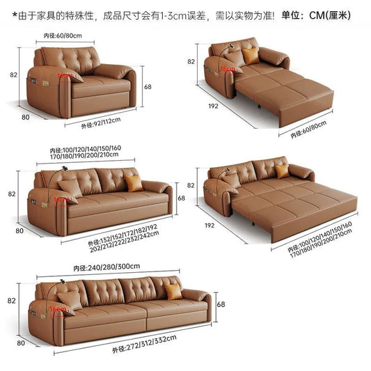真皮沙發牀一體兩用可摺疊儲物現代簡約免洗小戶型客廳多功能沙發
