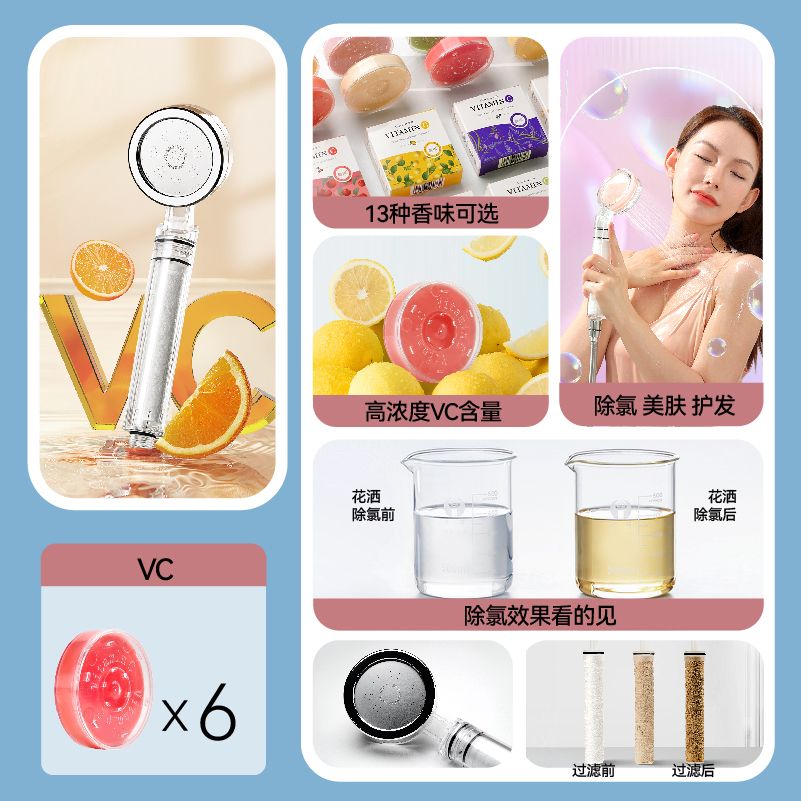 晨雨淨水過濾花灑過濾器增壓除氯美膚淋浴噴頭宿舍蓮蓬頭