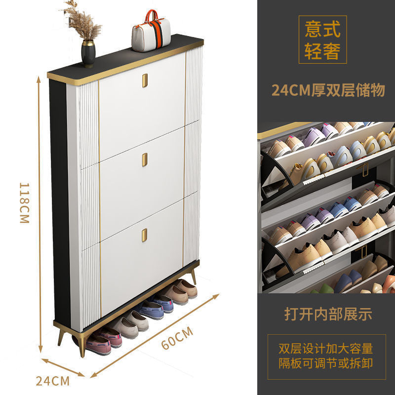 轻奢超薄翻斗鞋柜家用门口门外玄关柜大容量收纳简约现代靠墙鞋架