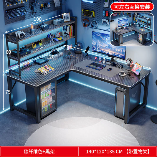 L型转角书桌家用台式电脑桌卧室学生双人写字桌小户型拐角办公桌