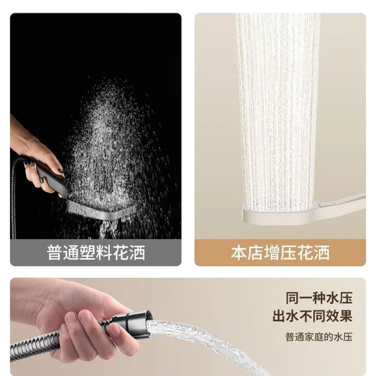 正品奶油白簡易淋浴花灑套裝家用衛生間分體式全銅淋浴器浴室增壓