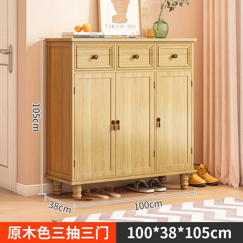 鞋櫃美式家用大容量玄關櫃純實木特價收納經濟型多層進門一體鞋櫃