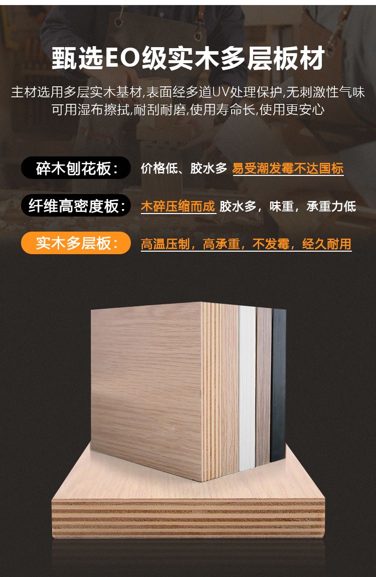臥室推拉門衣櫃奶油風家用臥室簡約現代實木多層生態板原木色移門