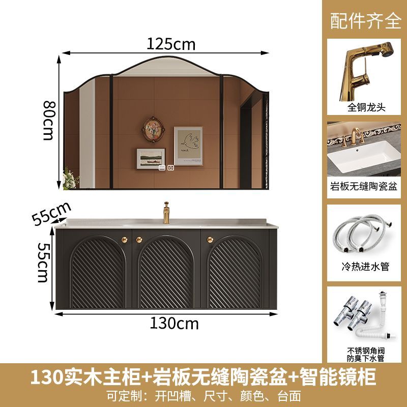 法式復古浴室櫃陶瓷一體洗手盆櫃組合洗漱臺衛生間面盆池2024新款