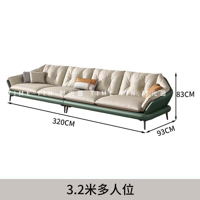 意式極簡真皮沙發進口真皮現代客廳北歐輕奢貴妃組合皮沙發轉角