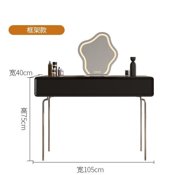 意式極簡梳妝檯可伸縮收納櫃家用臥室現代簡約風LED鏡網紅化妝桌