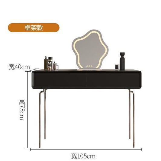 意式極簡梳妝檯可伸縮收納櫃家用臥室現代簡約風LED鏡網紅化妝桌