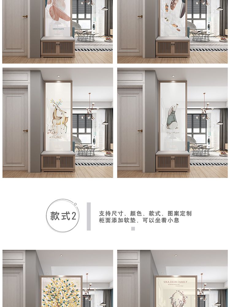 新中式實木入戶屏風進門玄關隔斷櫃房間客廳臥室簡約現代座屏定製