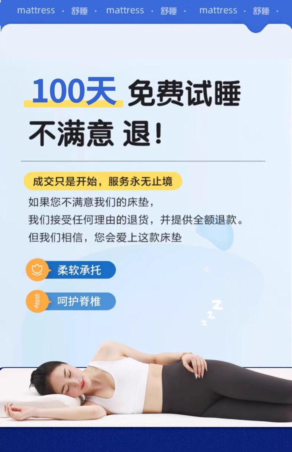 藍色記憶棉牀墊捲包壓縮20cm厚乳膠墊軟硬盒子