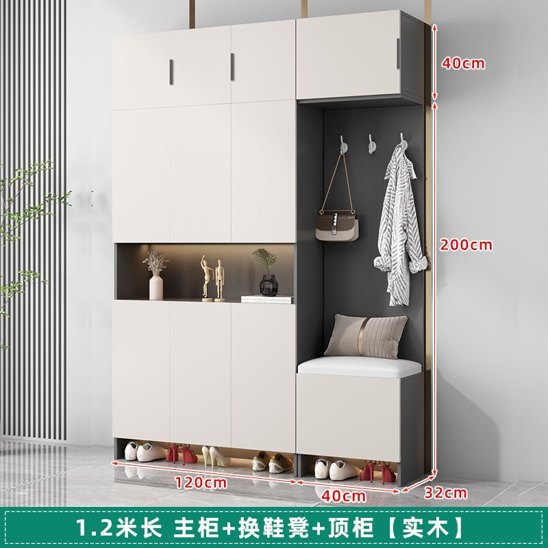實木入戶鞋櫃玄關櫃家用門口儲物櫃樓道走廊大容量一體靠牆收納櫃