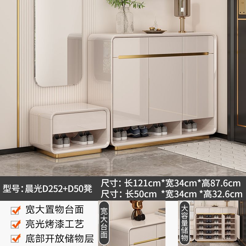2025爆款烤漆入户鞋柜家用门口大容量收纳柜带换鞋凳沙发隔断柜