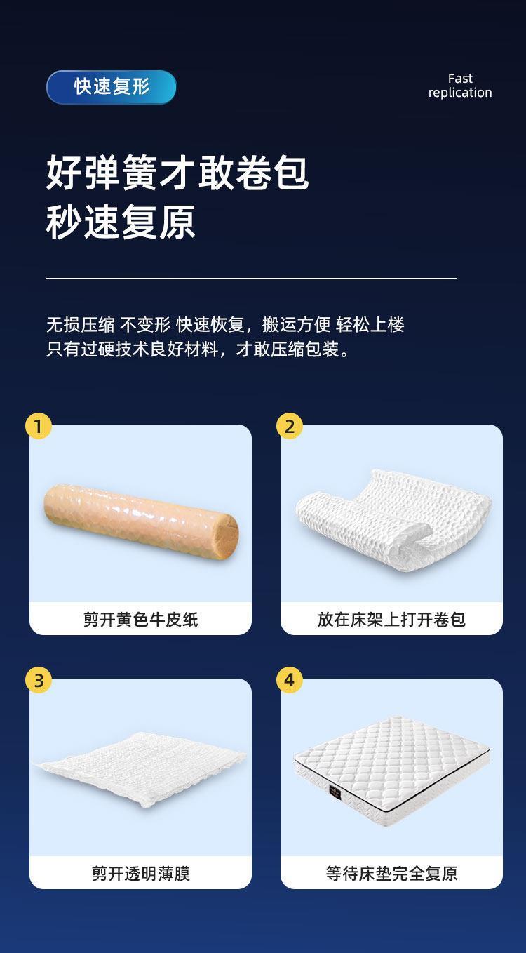 真空壓縮捲包盒子軟硬20CM厚席夢思獨立彈簧乳膠五星級酒店牀墊