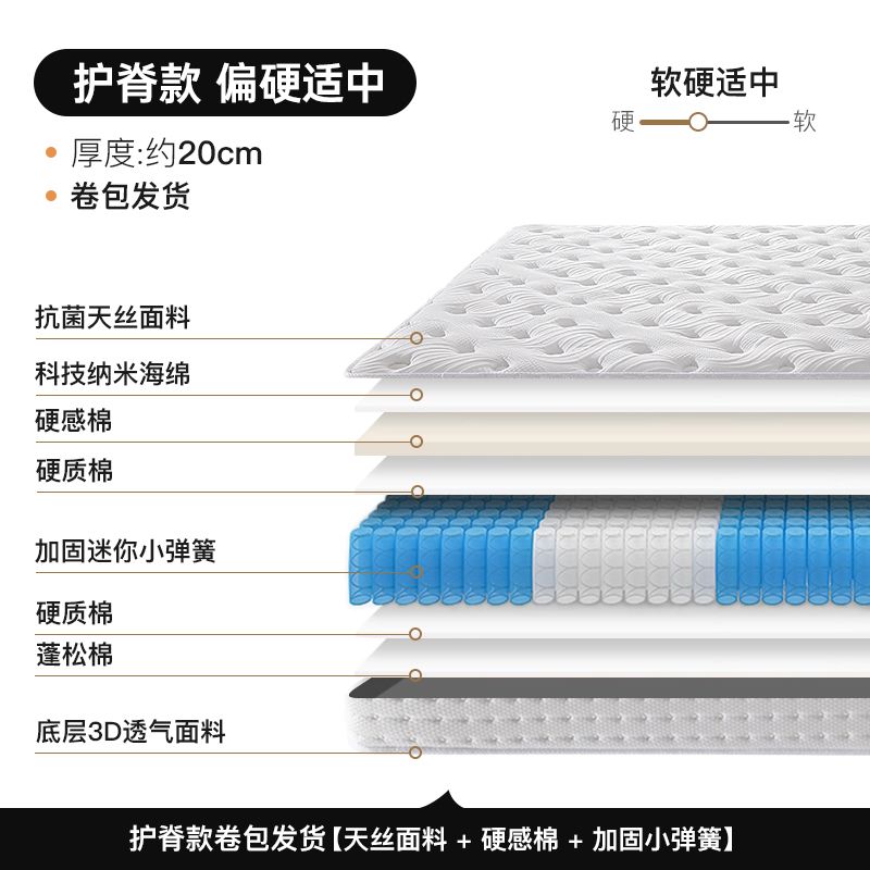 捲包壓縮牀墊記憶棉彈簧乳膠軟墊家用加厚席夢思牀墊