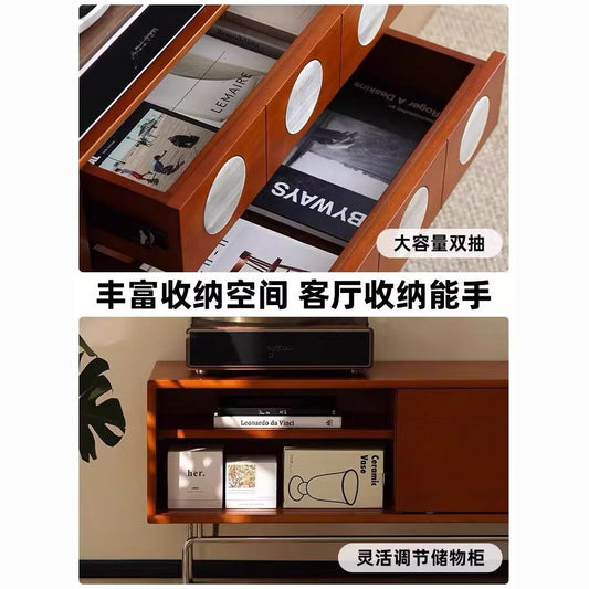 簡約實木電視櫃客廳展示櫃收納櫃視聽櫃落地櫃一字長櫃儲物櫃子
