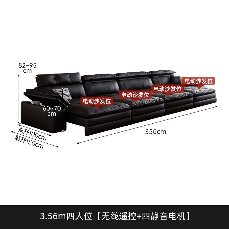真皮意式輕奢沙發客廳直排伸縮調節可趟新款功能可伸縮勞倫斯沙發