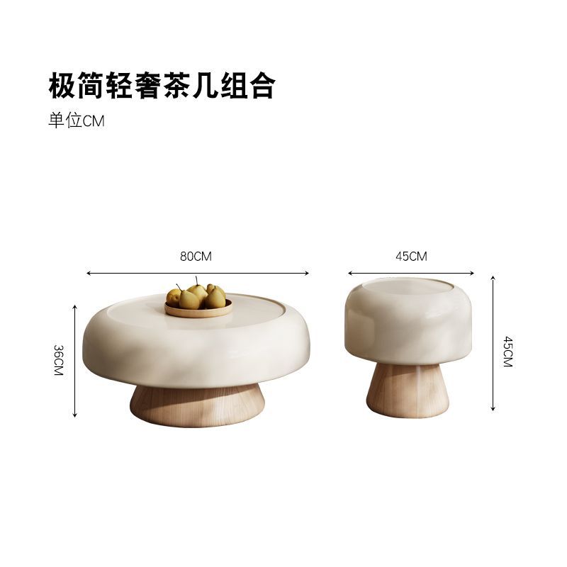 設計師推薦法式奶油高端實木組合茶几伸縮電視櫃客廳藝術款小戶型