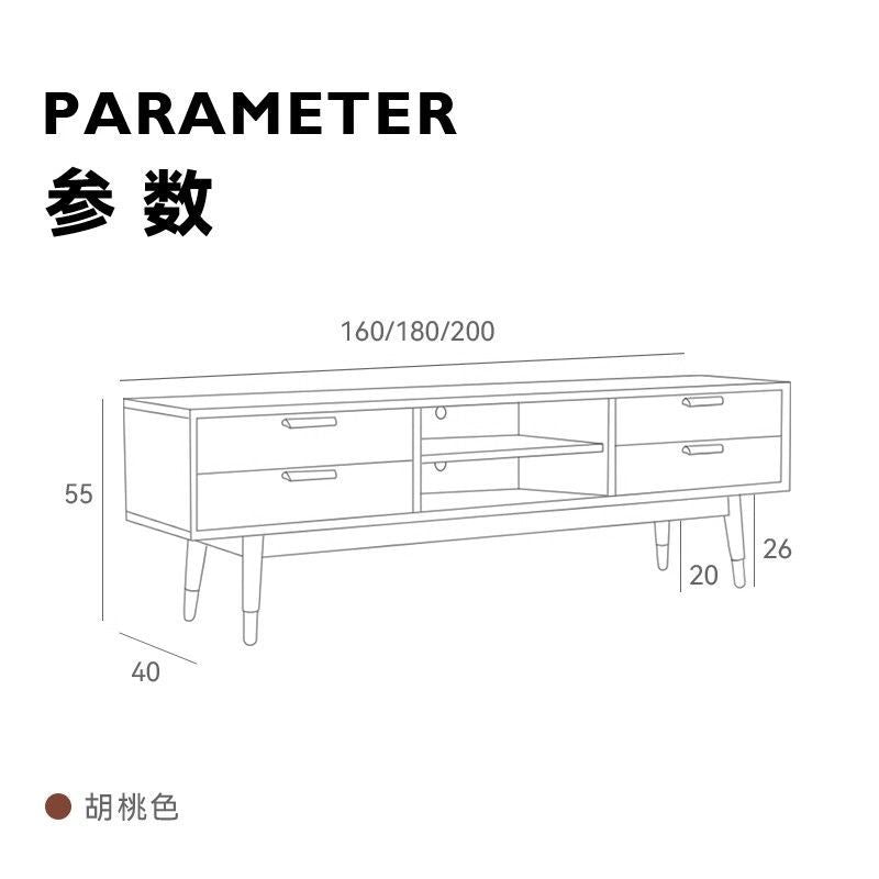 法式中古實木電視櫃北歐小戶型客廳地櫃簡約加高櫃推拉門電視機櫃