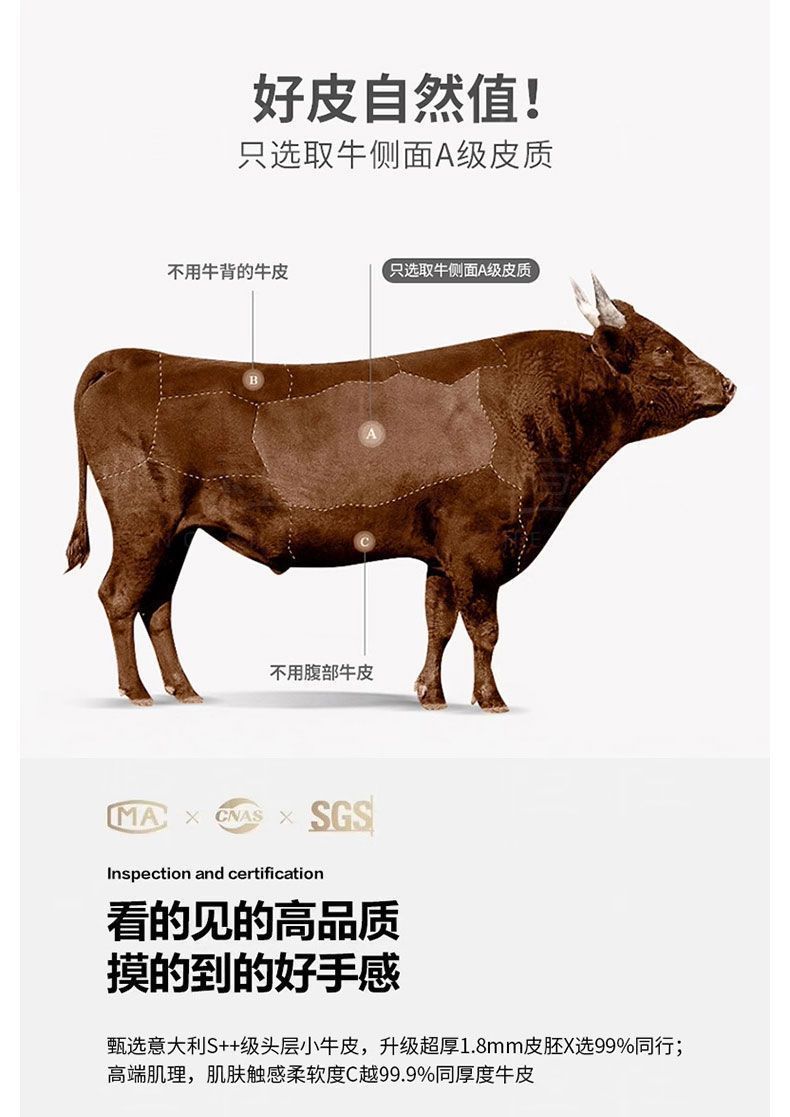 勞倫斯電動功能沙發頭層牛皮客廳小戶型意式靠牆可伸縮家用沙發牀