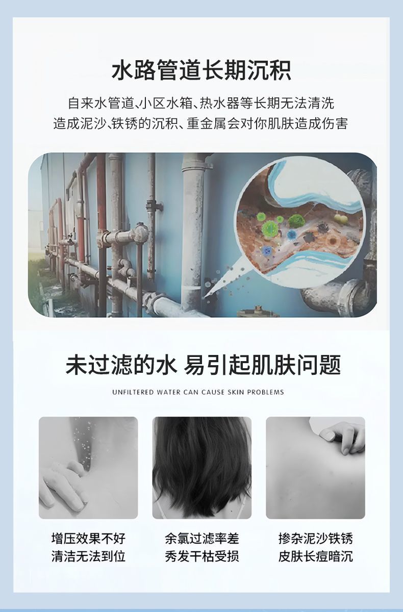 慕樸過濾除氯花灑噴頭家用增壓淋浴頭浴室熱水器洗澡蓮蓬頭套裝