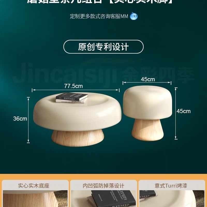 設計師高端法式奶油實木組合茶几伸縮電視櫃落地客廳收納櫃小戶型