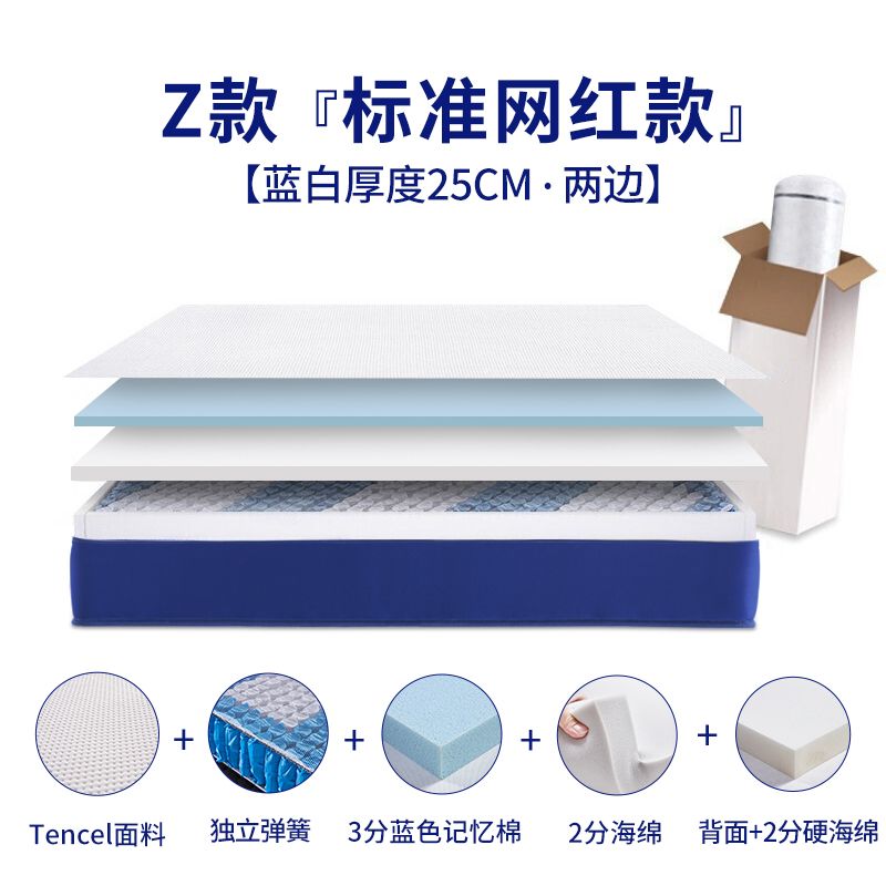 捲包牀墊棉彈簧乳膠軟墊家用壓縮五酒店席夢思牀墊