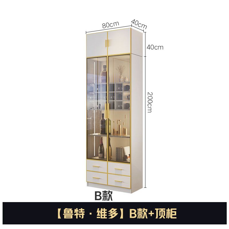 轻奢书柜电脑桌一体组合办公书橱小户型现代简约玻璃门多功能酒柜