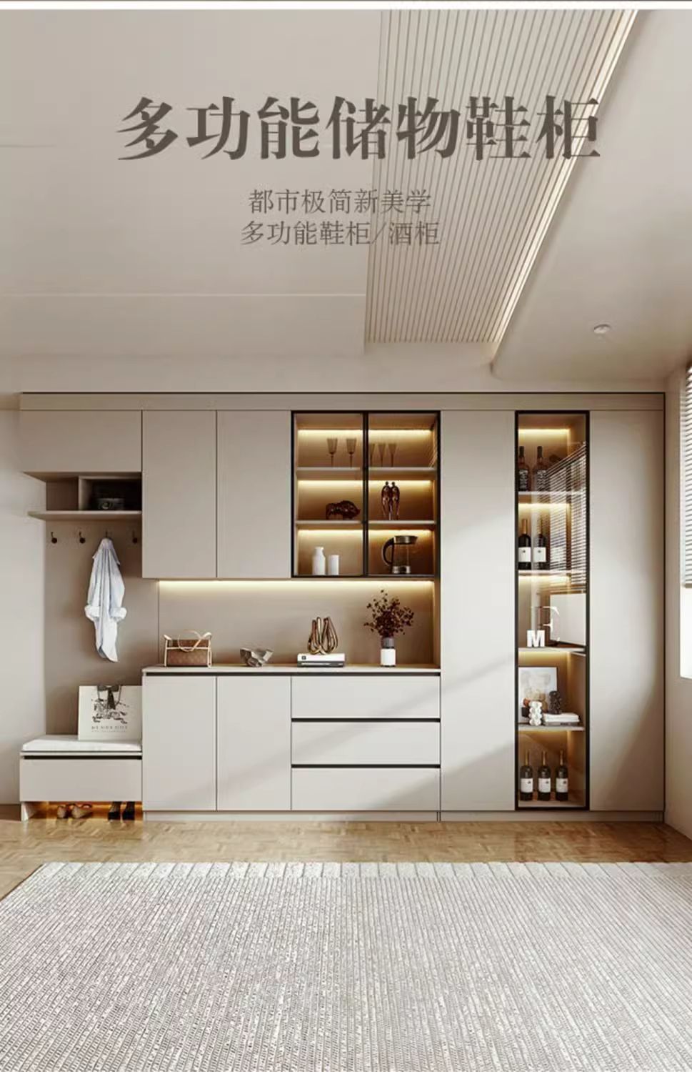 實木入戶門口鞋櫃家用餐邊櫃2025新款玄關櫃鞋櫃收納櫃一體靠牆