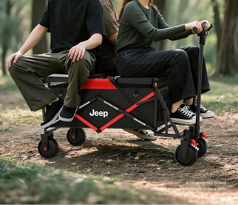 【電動騎行車】JEEP吉普電動露營車擺攤小拉車摺疊遛娃購物快遞車