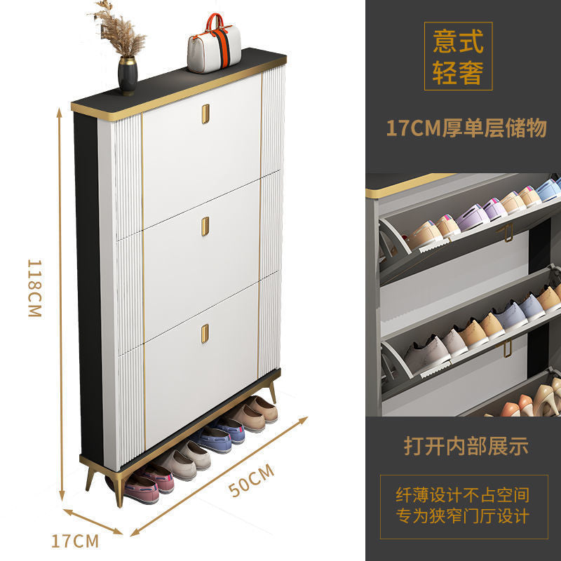 轻奢超薄翻斗鞋柜家用门口门外玄关柜大容量收纳简约现代靠墙鞋架