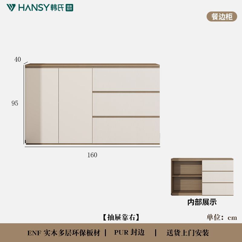 實木復古奶油風餐邊櫃鞋櫃一體靠牆客廳轉角收納儲物櫃置物櫃定製