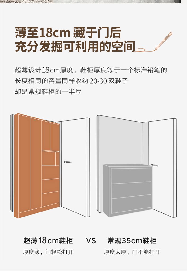 定製超薄鞋櫃家用門口18cm新款收納玄關櫃現代簡約門後翻鬥儲物櫃