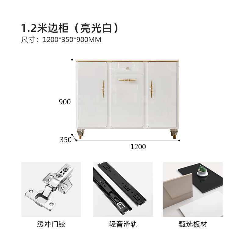 意式輕奢極簡餐邊櫃客廳現代簡約茶水櫃一體靠牆黑色儲物歺餐邊櫃
