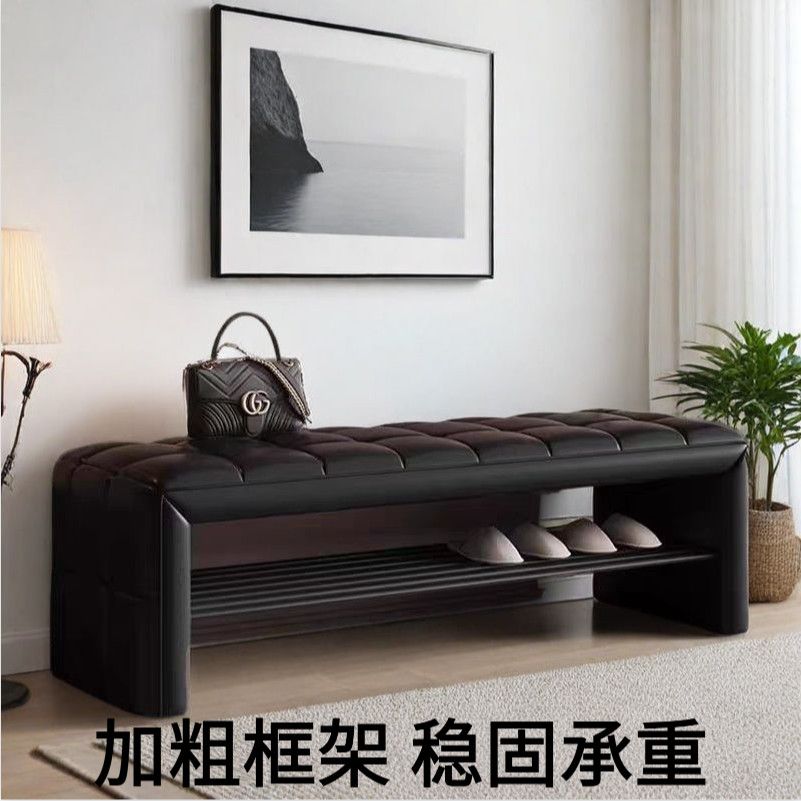輕奢入戶進門高級換鞋門口家用穿鞋鞋櫃條凳坐凳臥室一體長條牀尾