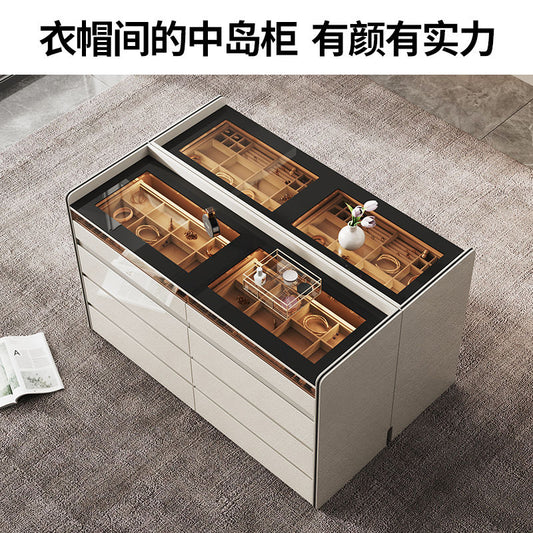轻奢斗柜梳妆台一体简约现代卧室床尾展示储物柜客厅靠墙收纳柜子