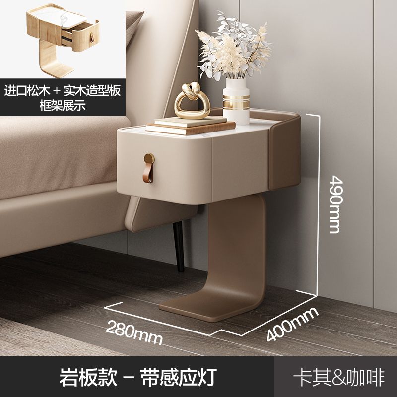 牀頭櫃小型迷你現代簡約小尺寸智能2023新款兒童極窄奶油風牀邊櫃