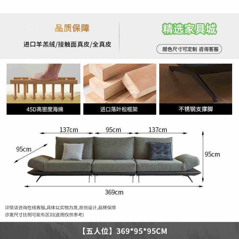 意式百变灵动岛布艺沙发极简客厅2025新款家用直排多功能组合沙发