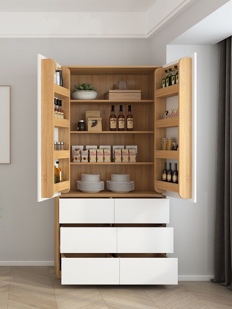 大容量储物收纳零食柜现代极简收纳柜餐边柜橱房柜多功能柜可定制