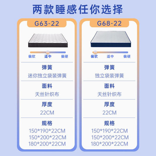 臥室家用雙人真空壓縮牀墊1.8米護脊獨立袋彈簧捲包牀墊 # G63 # G68