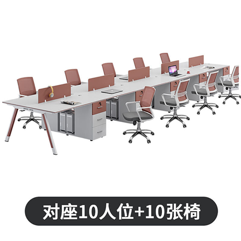 臻选职员办公桌椅组合简约现代电脑桌4/62人员工桌办公室工位屏风
