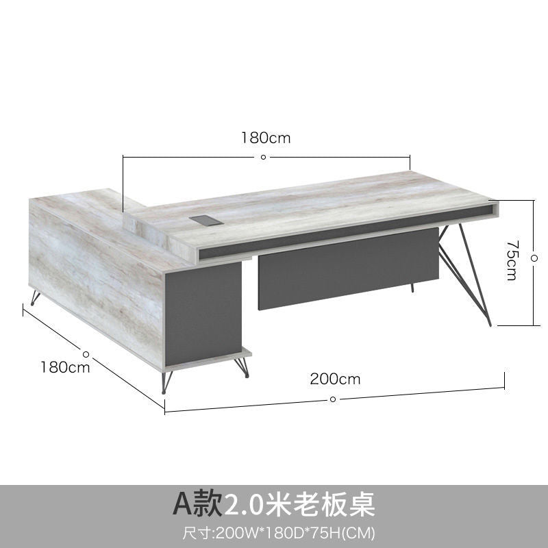 简约现代工业风老板桌轻奢大班台办公桌总裁桌椅经理办公组合家具