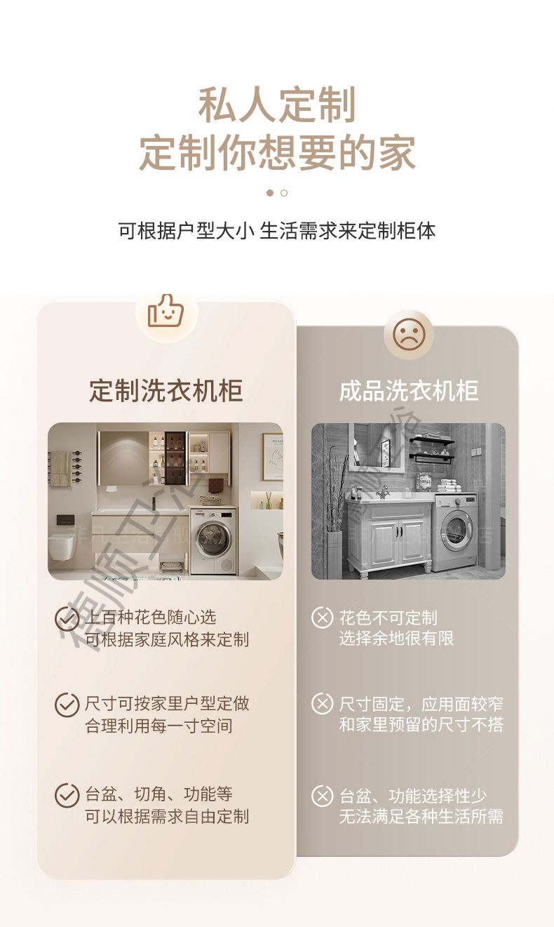 定製陶瓷搓衣板一體盆洗衣機浴室櫃組合巖板切角陽臺衛生間洗漱盆