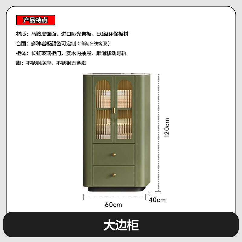 2025新款马鞍皮电视柜 现代简约客厅小户型岩板茶几电视柜组合